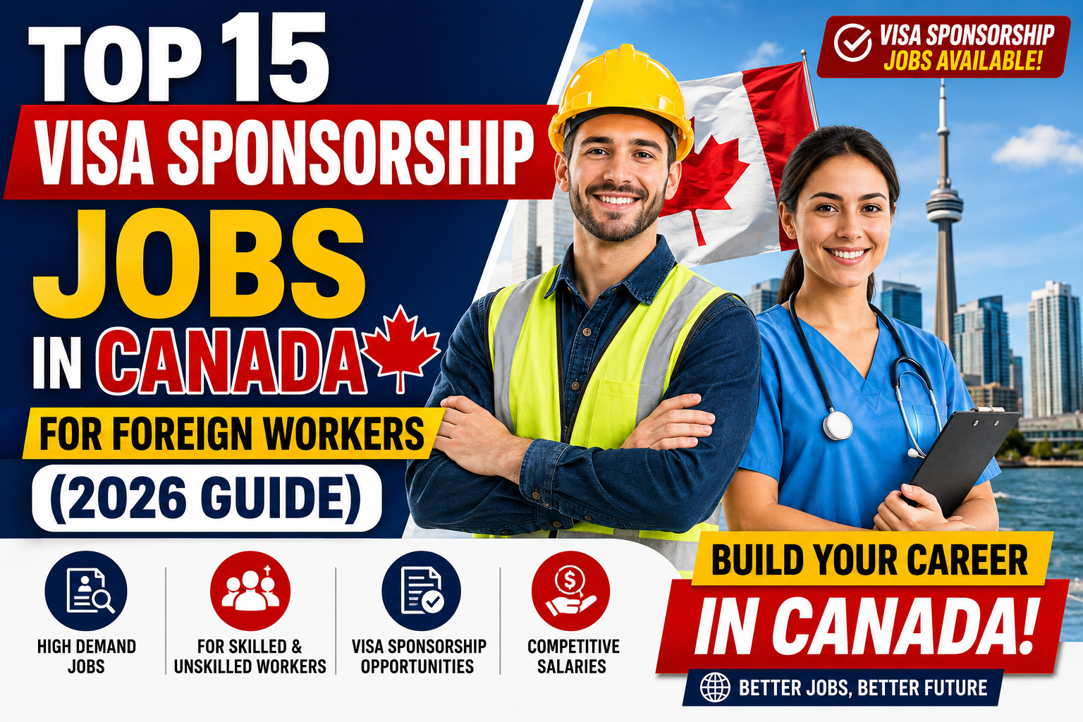 Top 15 Visa Sponsorship Jobs in Canada for Foreign Workers (2026 Guide)